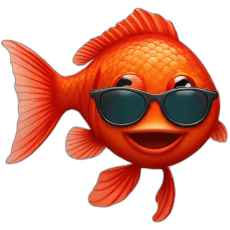 Red fish with sunglasses emoji