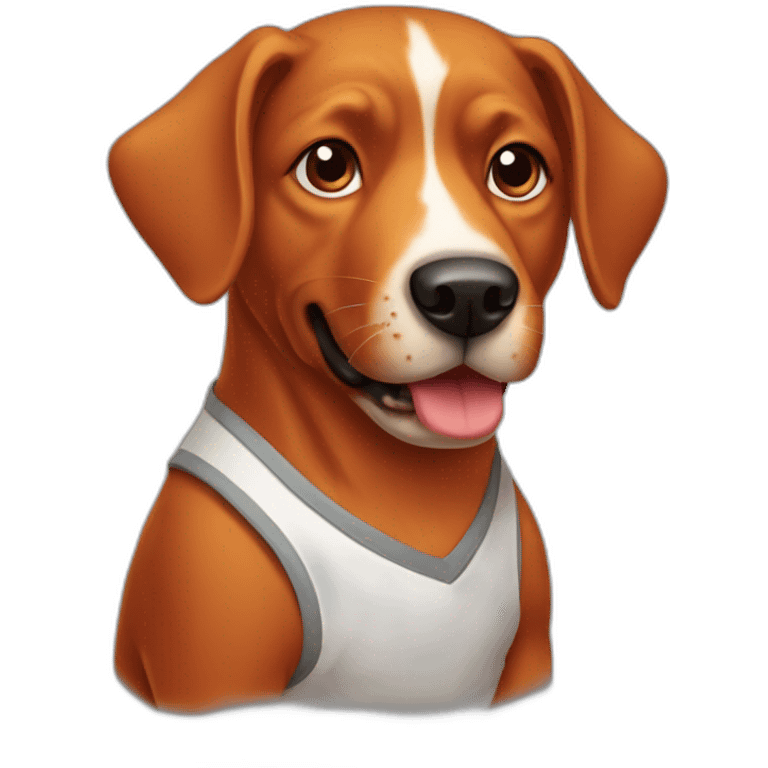 red dog in a t-shirt emoji