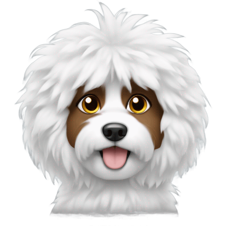 Whites fluffy. Dog emoji