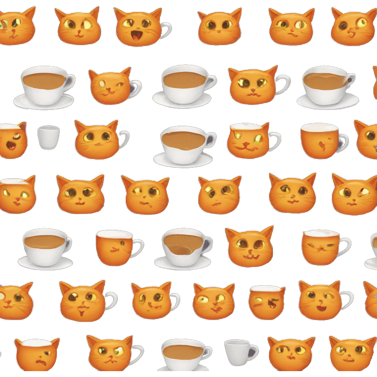 Orange cat drinking coffee emoji