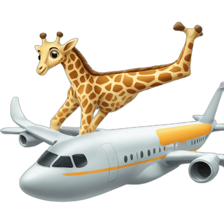 Girafe dans un avion emoji