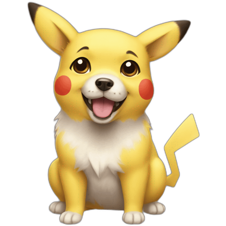 Pikachu as a cute dog emoji