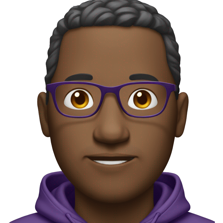 Man with glasses in purple hoodie emoji