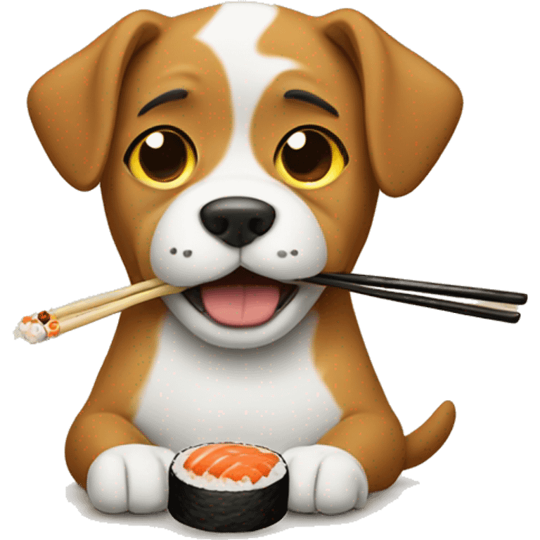 dog eating sushi  emoji