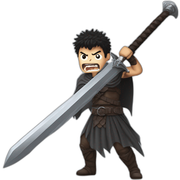 angry berserk guts carrying huge sword without guard emoji