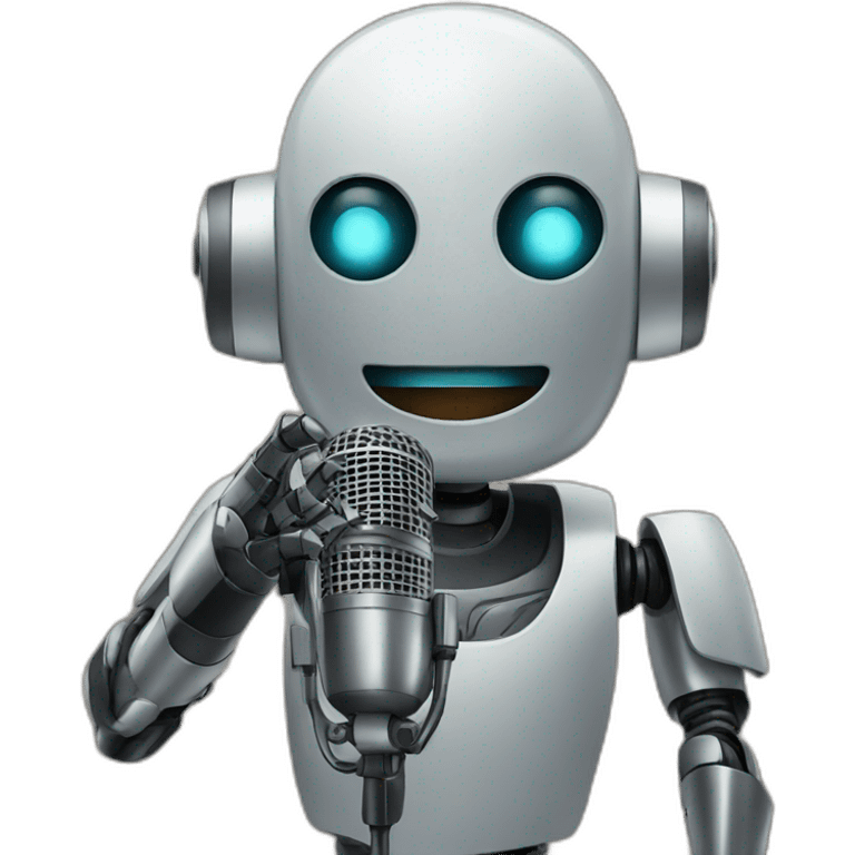 ROBOT SINGING WITH MIC emoji