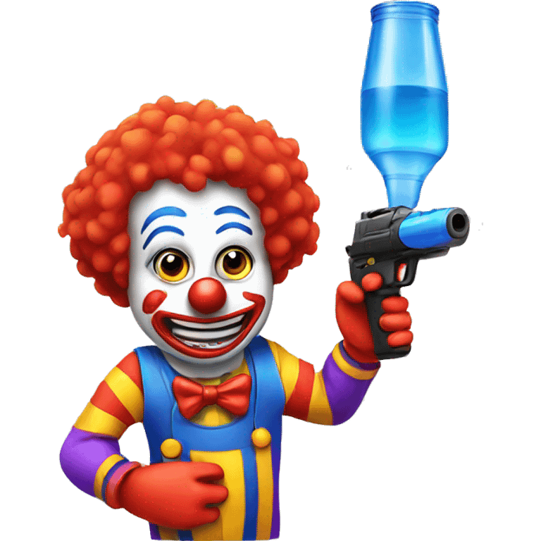 clown with a water gun emoji