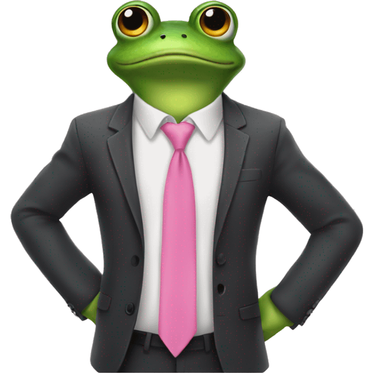 The frog in the pink tie emoji