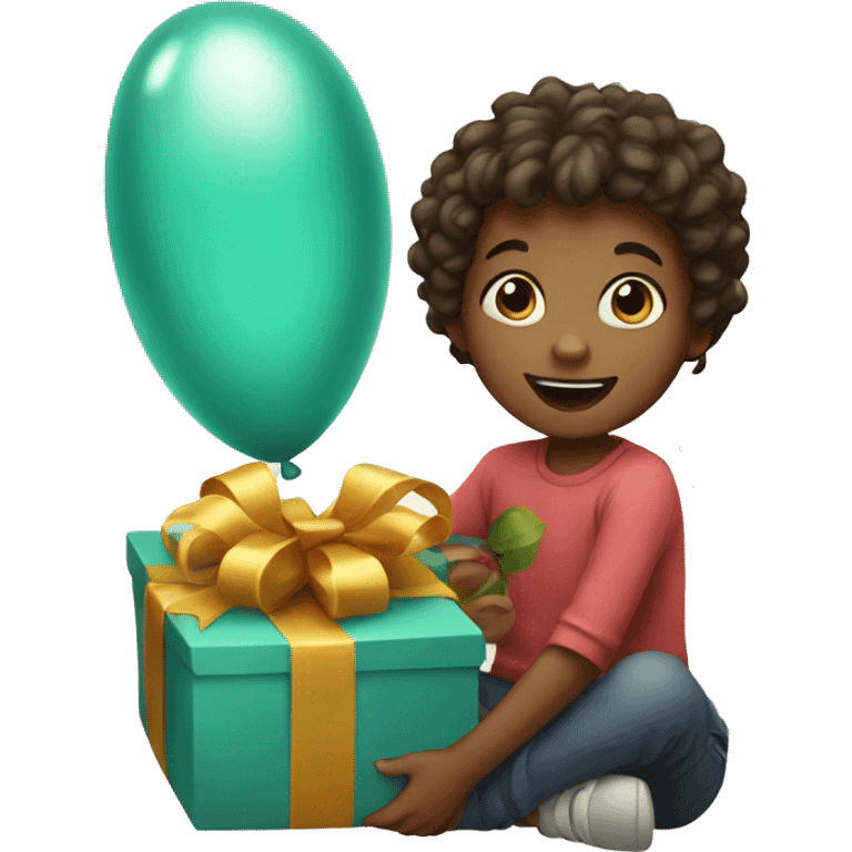 child with gift emoji