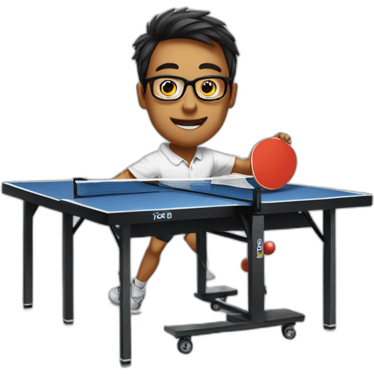 nerd playing table tennis emoji