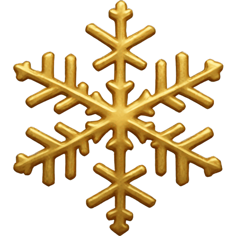 Realistic isolated dark gold snowflake. emoji