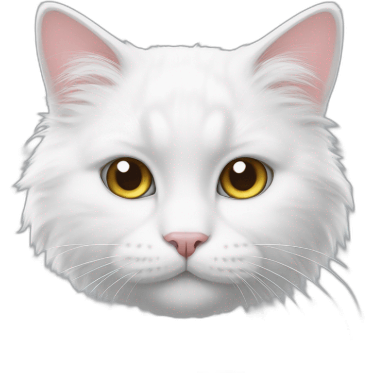 flufy white cat  emoji