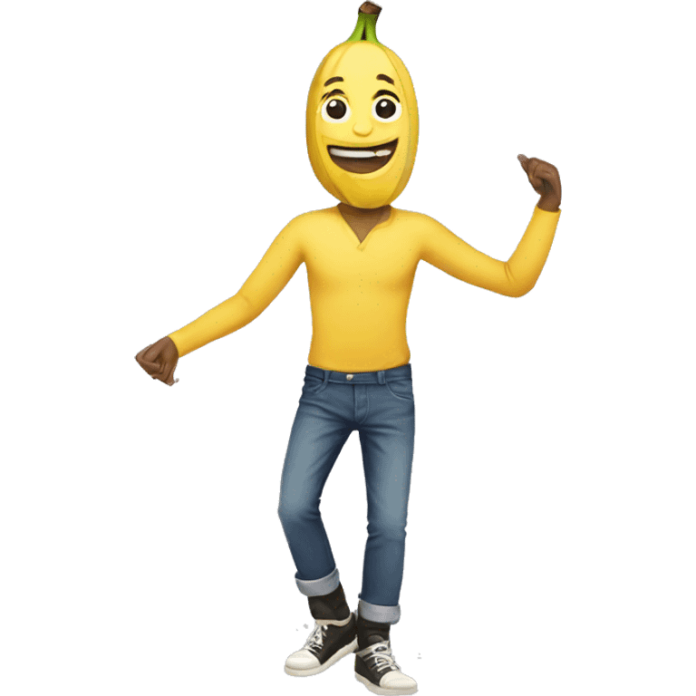 Man with banana attached above legs emoji