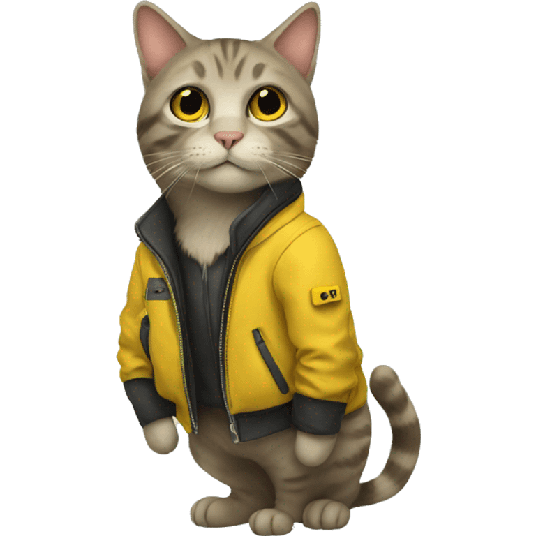 a cat with yellow jacket emoji