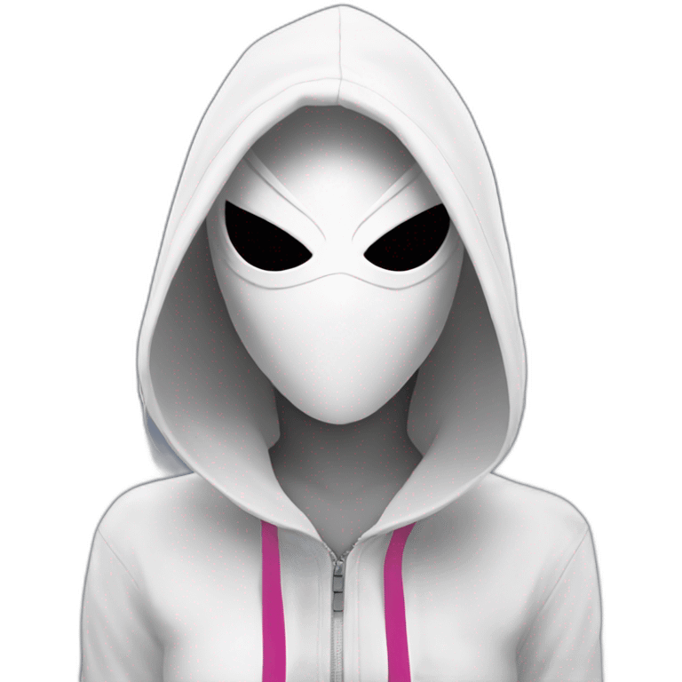 spider gwen wears mask and hood emoji