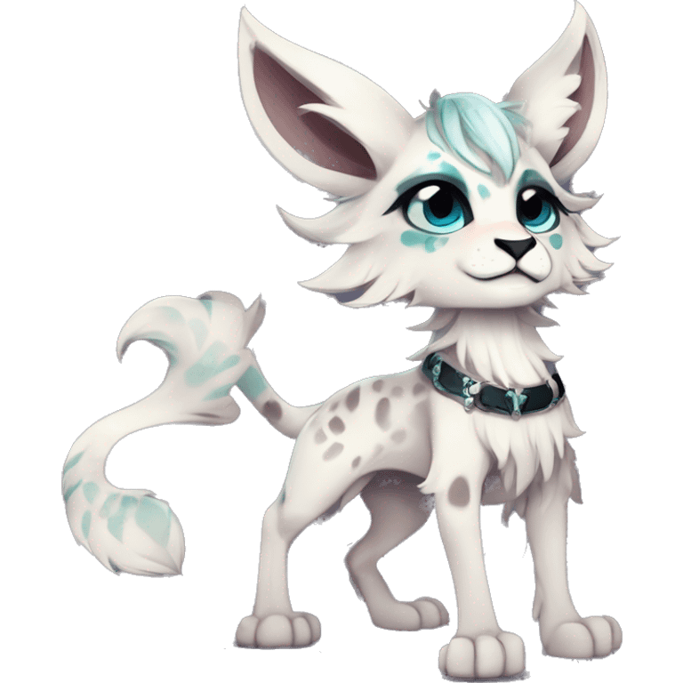 Cool cute Kawaii edgy fantasy shiny animal  fursona Fionbri vernid by griffsnuff & LiLaiRa & Falvie full body emoji