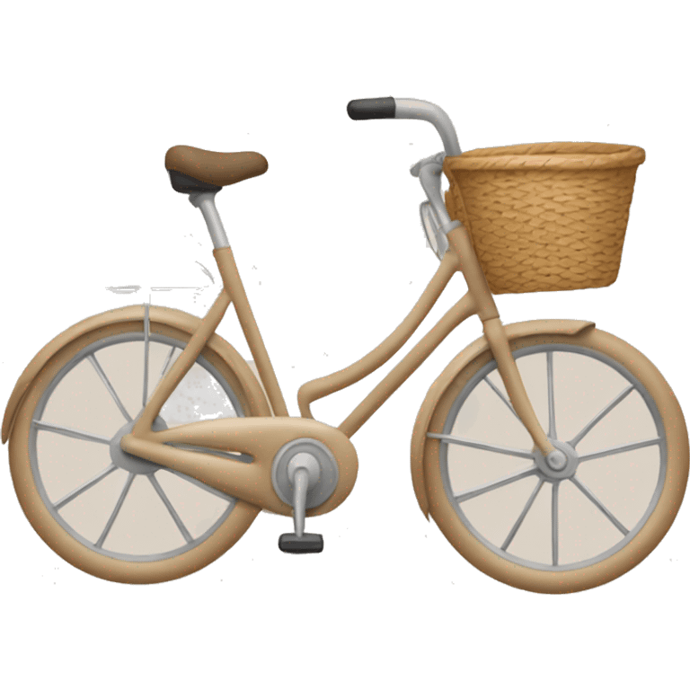 Beige bike with a basket on the front emoji