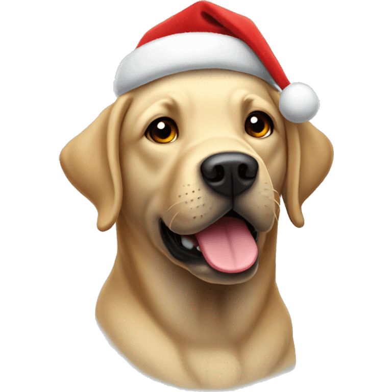 Labrador With Christmas hat emoji