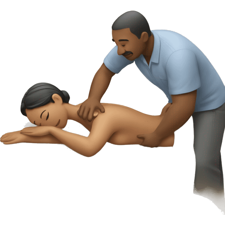 A man giving his wife a massage  emoji