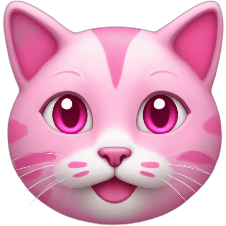 pink cat with hearts emoji