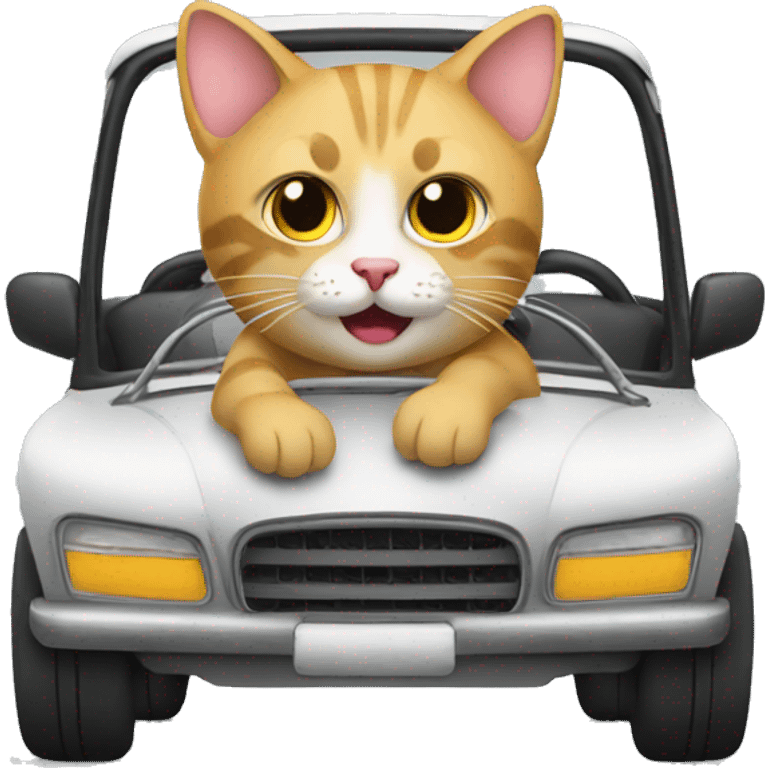 Cat driving car emoji