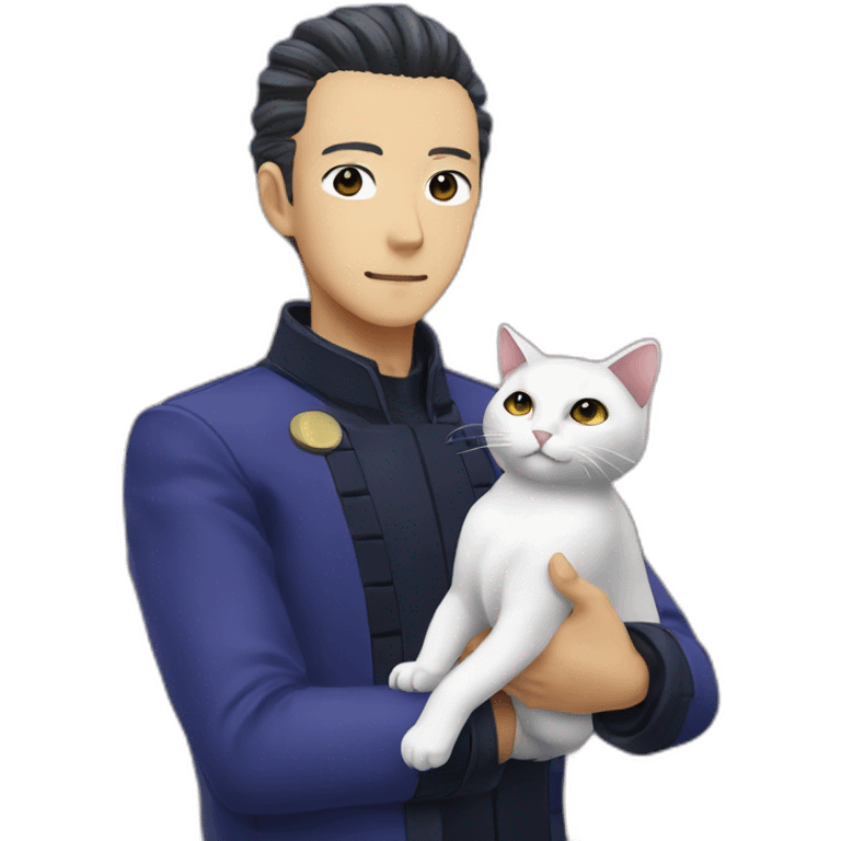 Okuyasu Nijimura with stray cat emoji