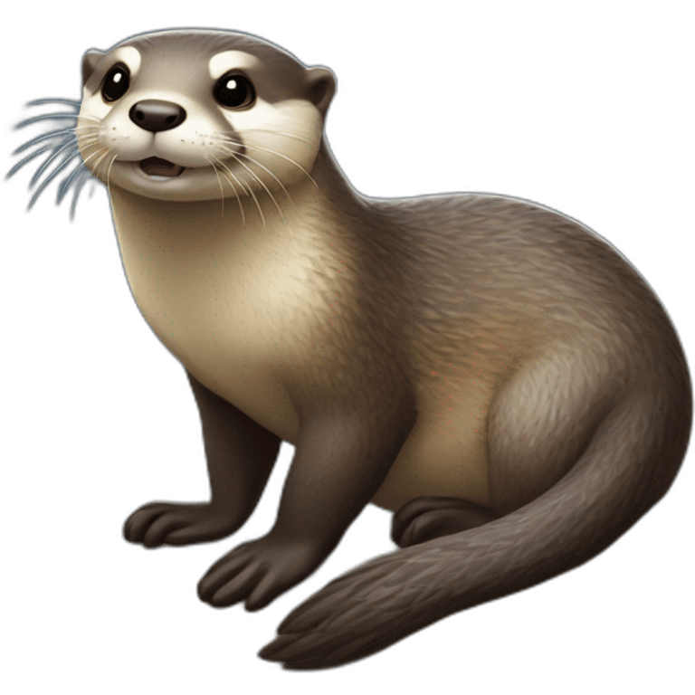 Loutre sur un câlin emoji