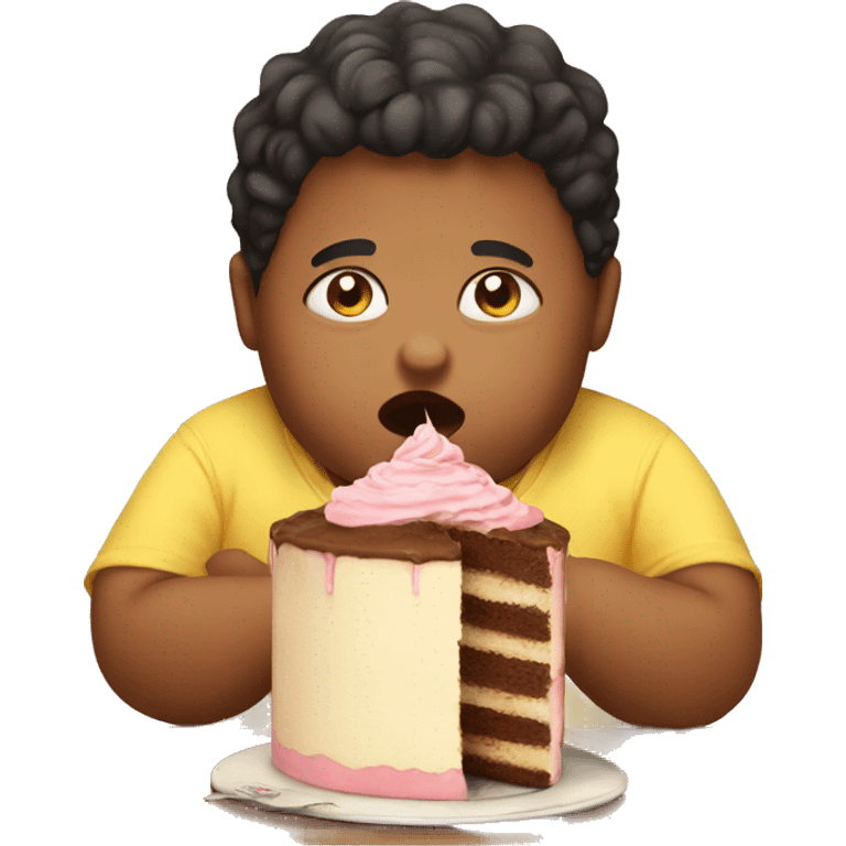 Fat kid eating cake emoji