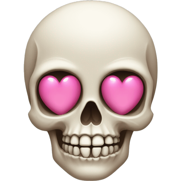 skull with pink heart eyes emoji