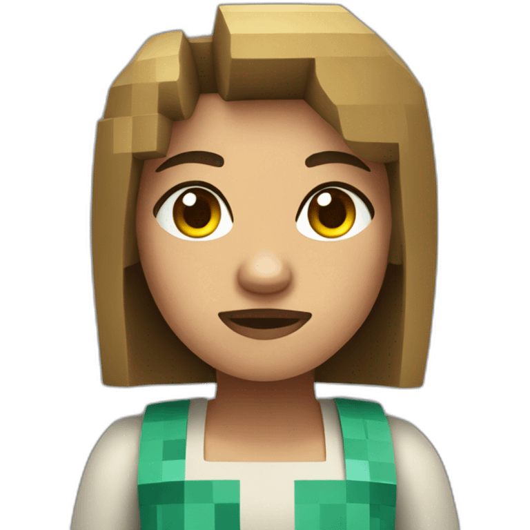 Minecraft focused woman emoji