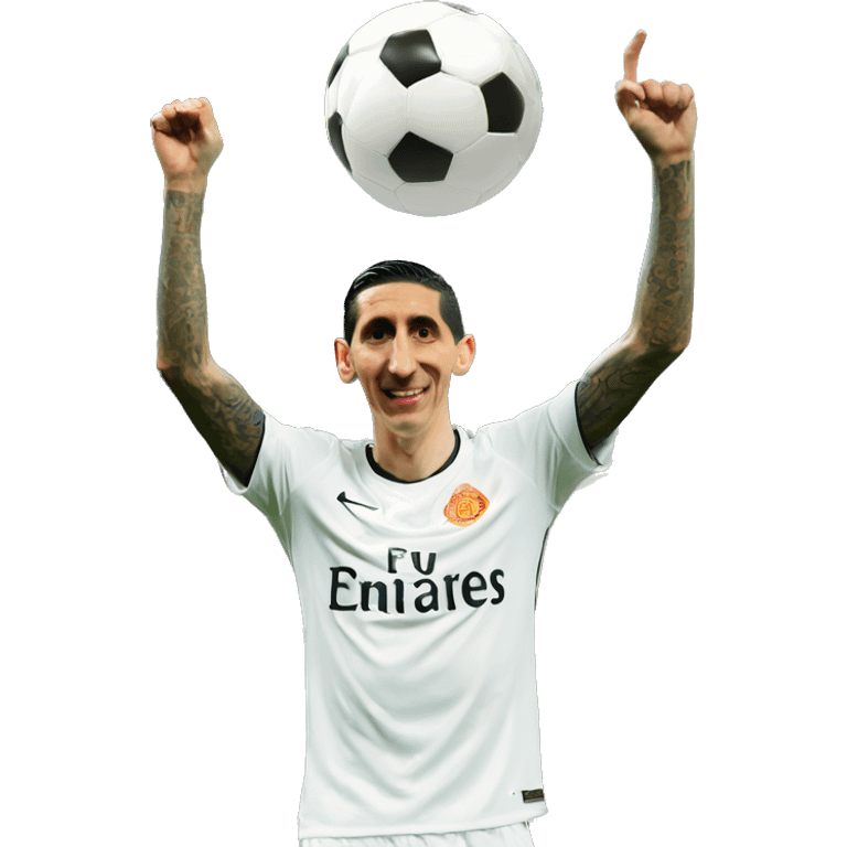 di maria doing the heart celebration emoji