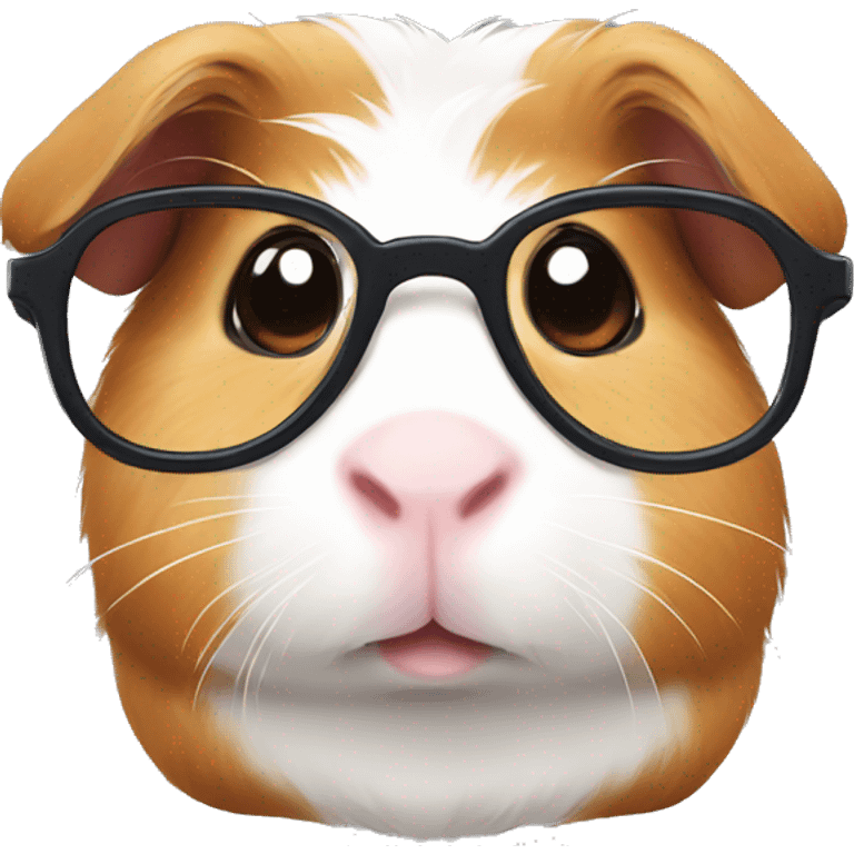 Guinea pig wearing glasses emoji