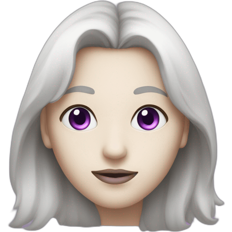 visage cœur violet et blanc dans les yeux emoji