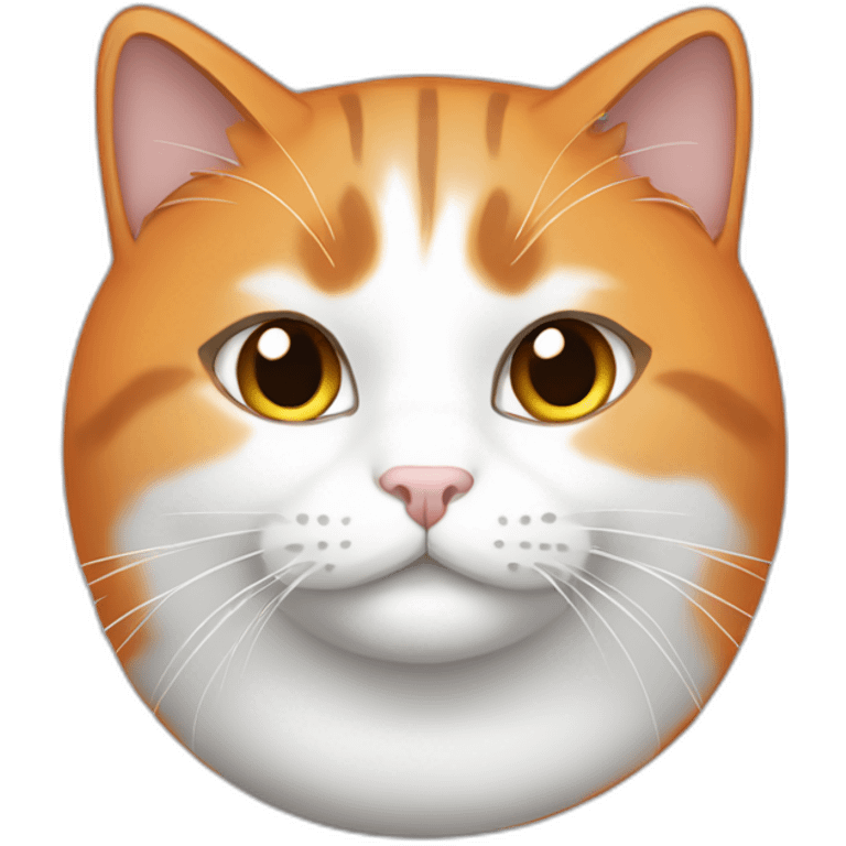 orange, gray and white, mostly gray and white, fat female cat emoji