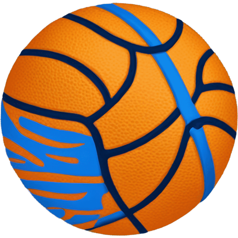 Orange and blue basketball emoji