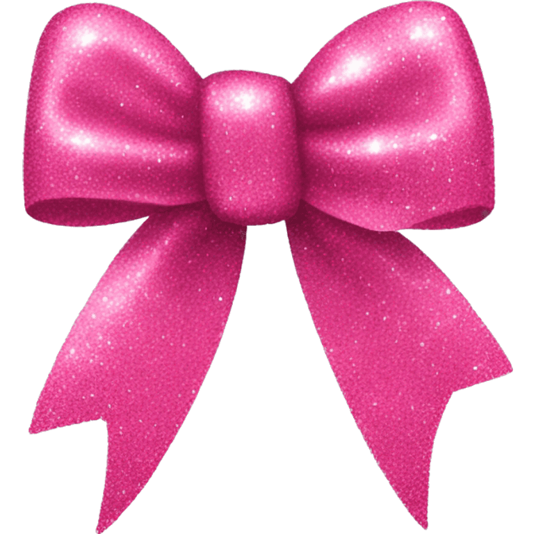 Pink bow with glitter emoji