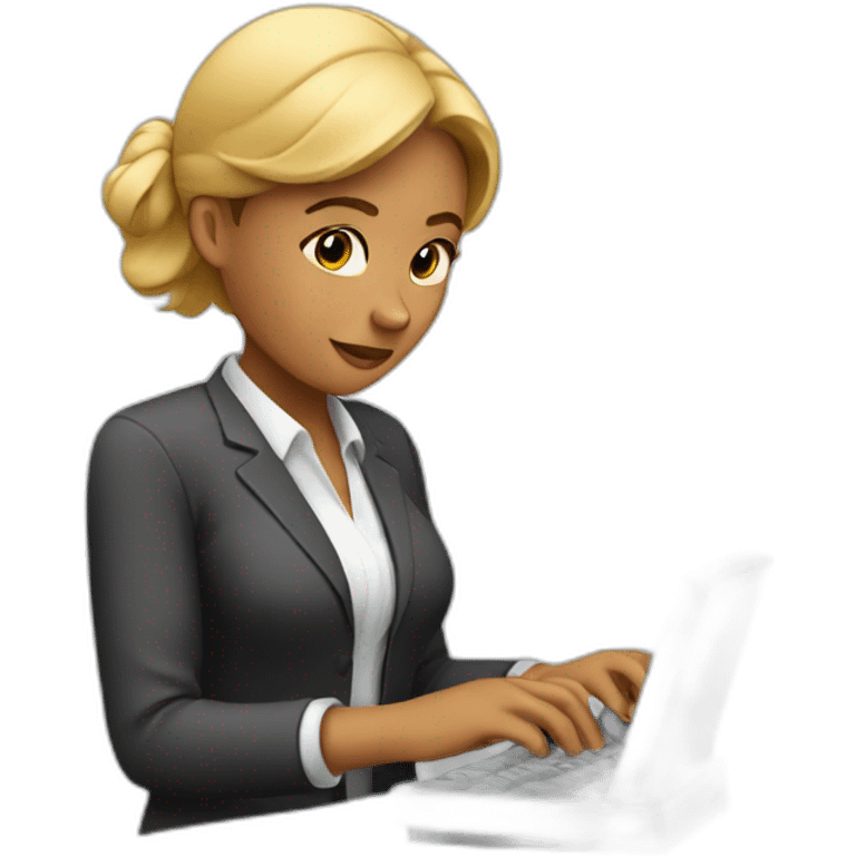 woman working typing on phone emoji