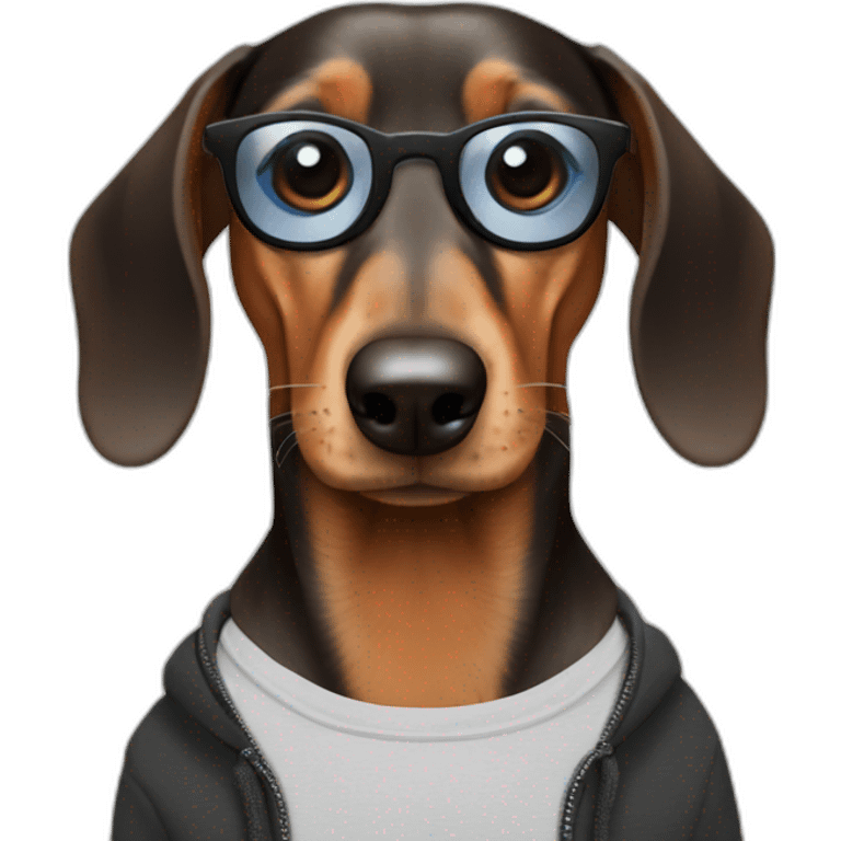 a dachshund dj with a beard emoji