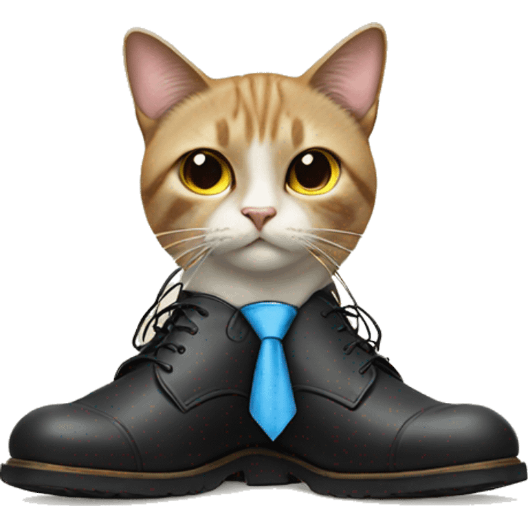 cat wit tie and shoes emoji