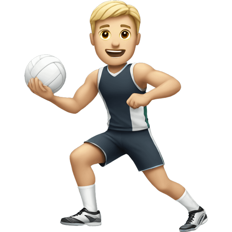 White male playing volleyball emoji