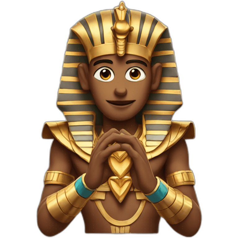 pharaoh making a heart with his hands emoji