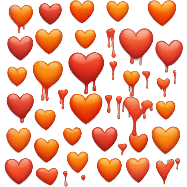 bleeding red heart glowing red-orange emoji