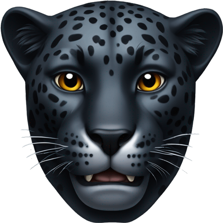 Black jaguar feline bust emoji