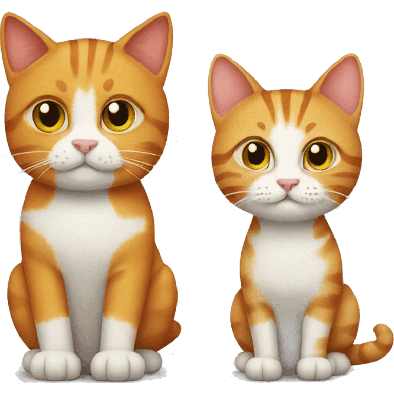 Ginger cat and tabby cat together emoji