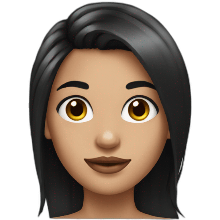 youg woman black hairs, piercing emoji