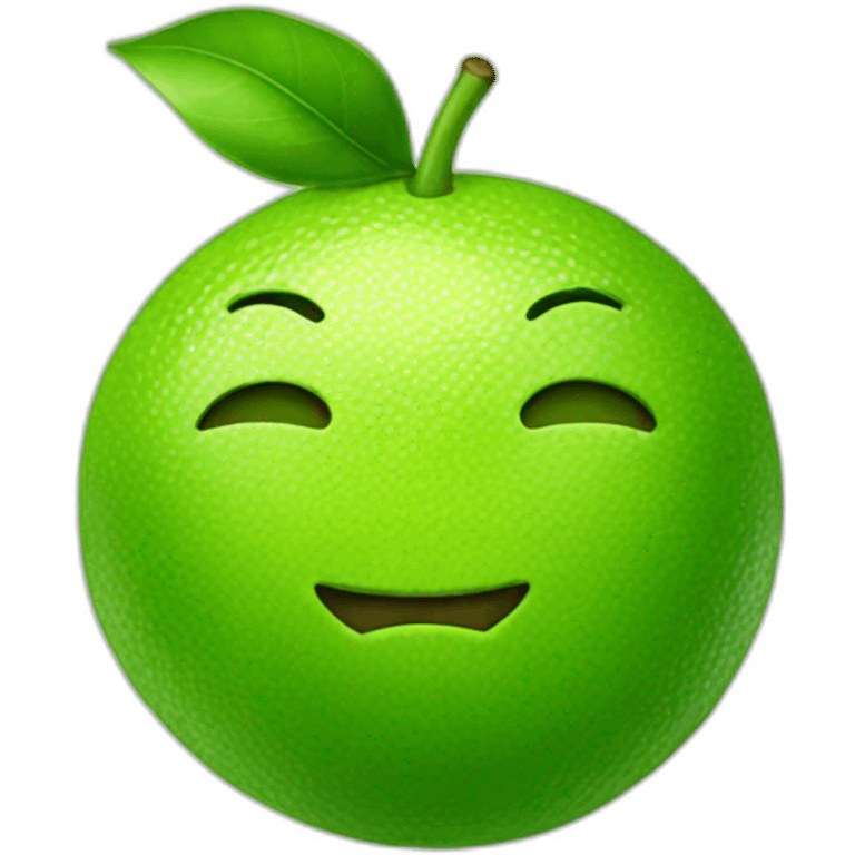 Lime with face in it looking happy emoji