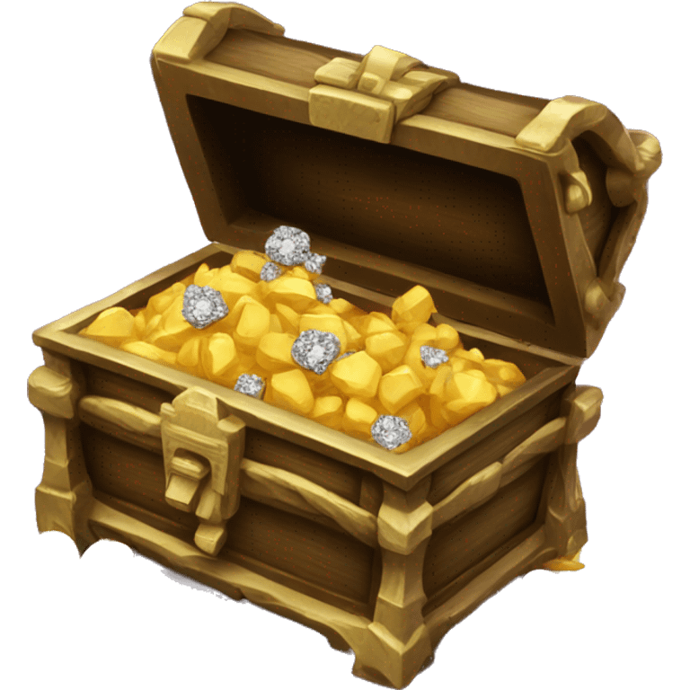 Treasure box with diamonds, with flowers, wet  emoji