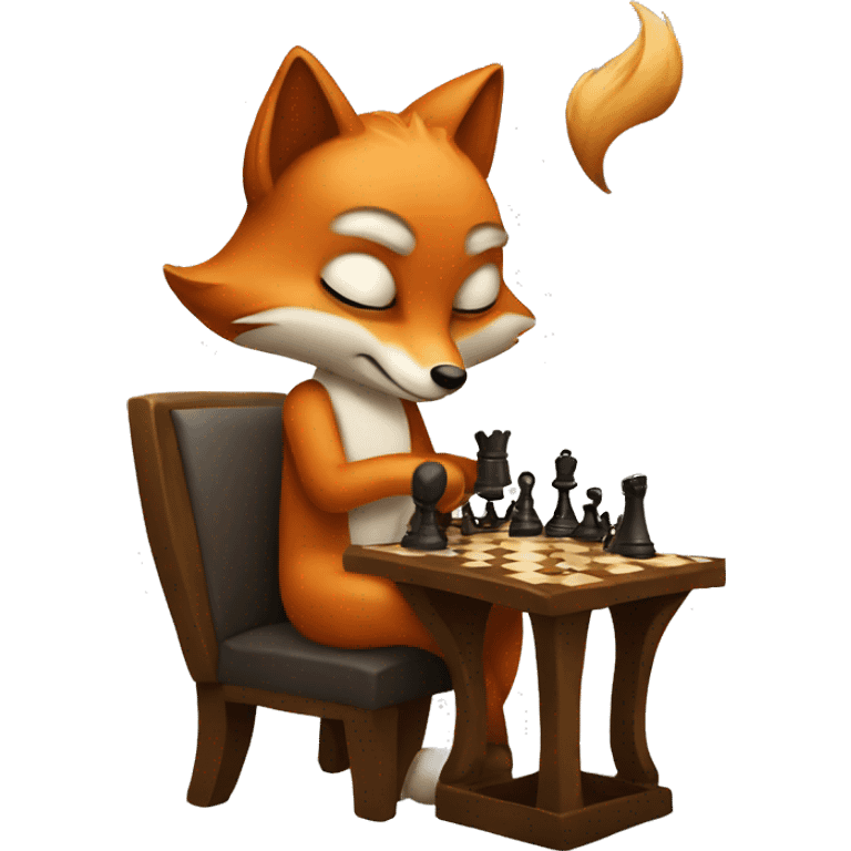 Fox playing chess emoji