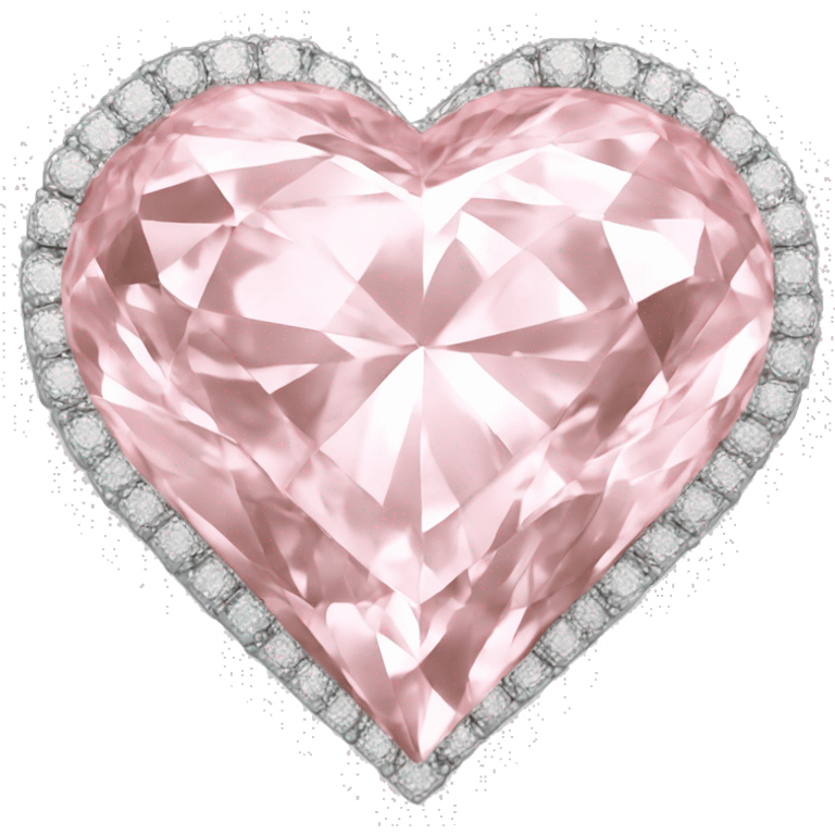 Silver light pink diamond ring heart emoji