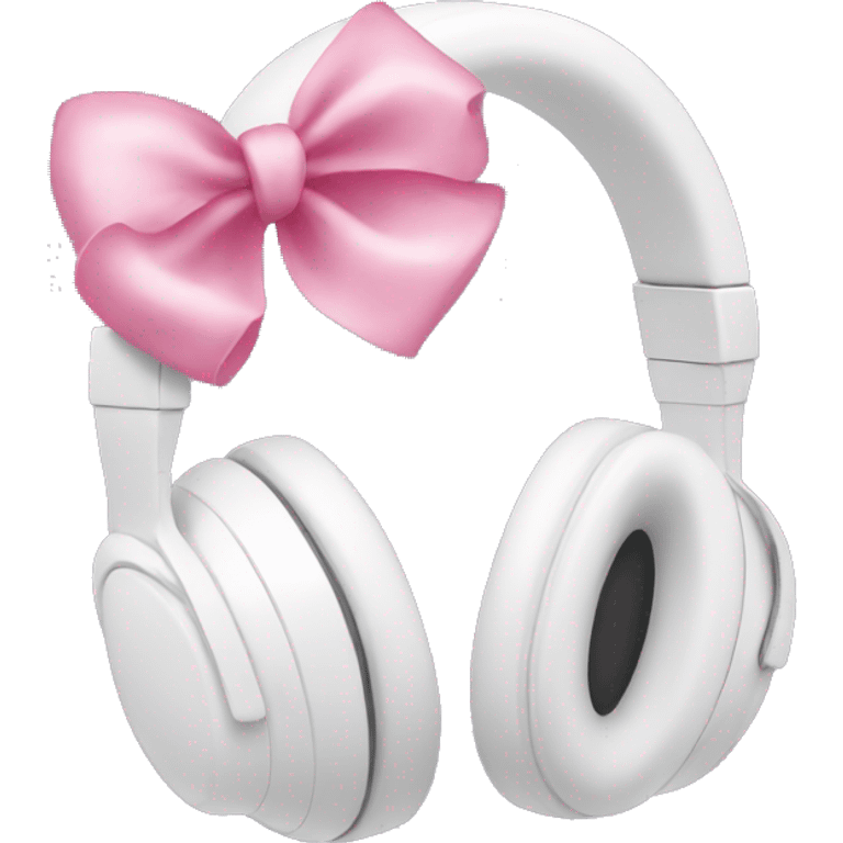 white headphones with pink bows emoji